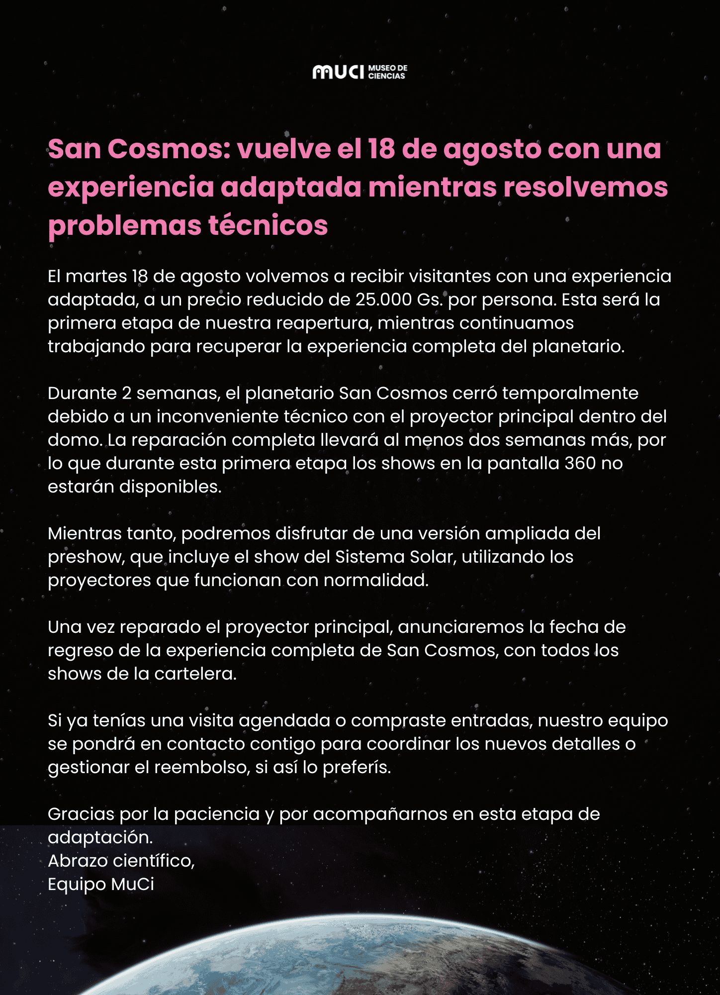 Anuncio San Cosmos